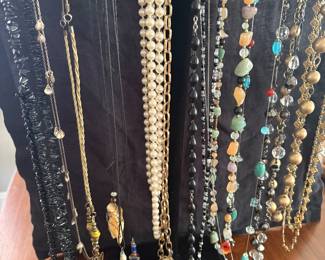 Costume necklaces - some w semi-precious stones and minerals 