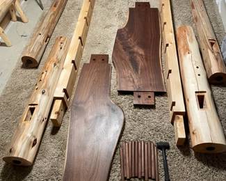 Log queen poster bed - hand-made  - pieces hand carved