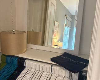 Mirror, lamp shade and hangers