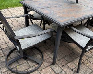 Another view of the patio dining table and chairs