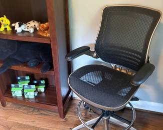 Office chair and bookcase