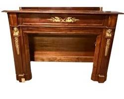 French Empire Style Mahogany and Gilt Bronze Fireplace Mantel