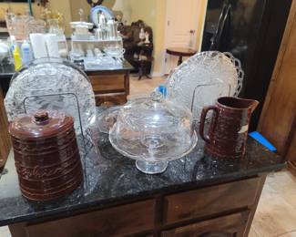 Vintage Mar-Crest Stoneware Cookie Jar & Pitcher