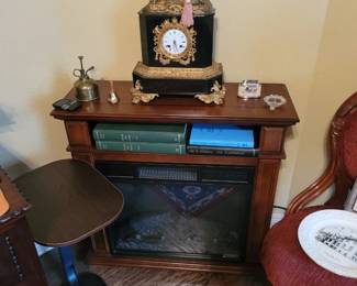 Electric Fireplace, Vintage French Mantle Clock