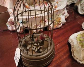 Antique Reuge Music Singing Bird Cage
