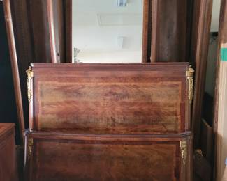 Antique French Louis XVI Style Full Bed & Matching Armoire 