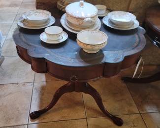 Antique Mahogany Drum Table