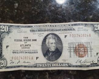 1929 Series $20 Note Issued by the Federal Reserve Bank of Alanta, GA