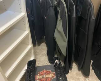 Four Fine Jackets And Brand New Harley Boots