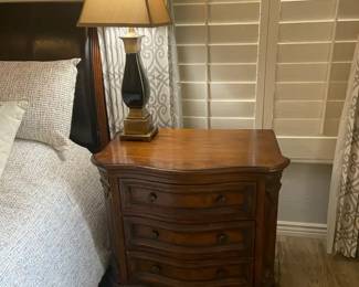 Drexel Three Drawer Nightstand And Lamp