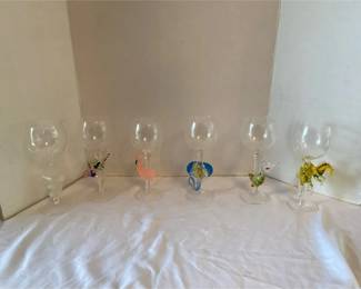 Six Animal Wine Glasses