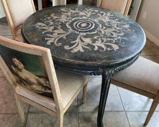 Renaissance Style Table And Four Chairs
