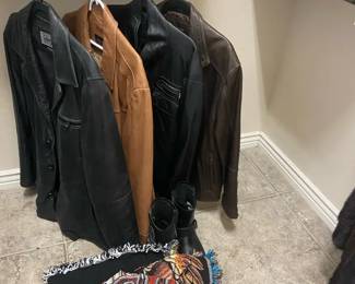 Leather Jackets, Boots, And Harley Blanket
