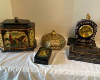 Trinket Boxes And A Seiko Clock
