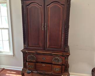 Cherry lowboy chest with hutch top