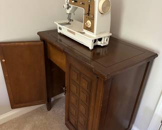 Mid century singer and sewing cabinet