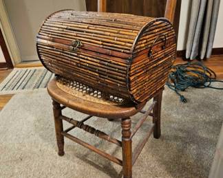 Vintage Pencil Reed and Bamboo Chest