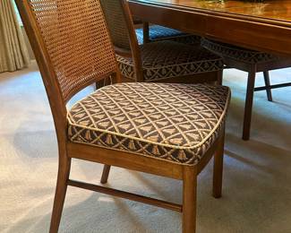 Vintage Drexel Heritage table with two leaves and 6 Drexel cane back chairs. $950 for the set