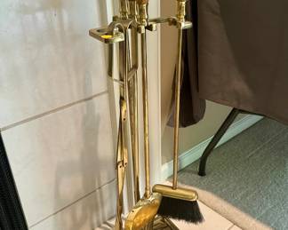 Brass fireplace tool set. $25.00