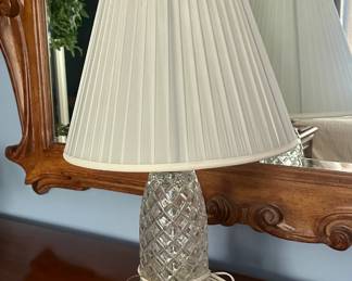 Molded glass table lamp. $25.00