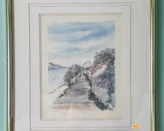 Watercolor coastal scene. $25.00