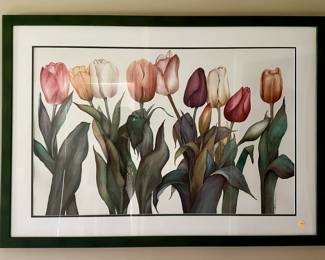 Framed tulip artwork. $25.00