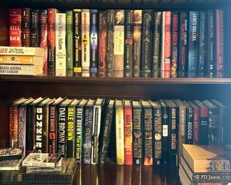 Hardcover books, DVDs ($2.00 each), paperback books, CD's, VHS tapes ($1.00 each)