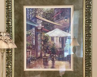 Framed cafe scene. $100.00