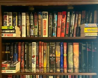 Hardcover books, DVDs ($2.00 each), paperback books, CD's, VHS tapes ($1.00 each)
