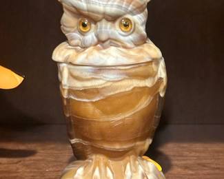 Imperial slag glass owl jar. $25.00
