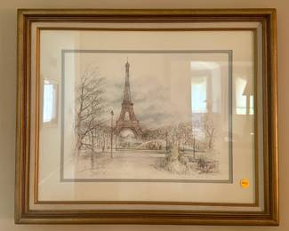 Eifel Tower watercolor. $25.00