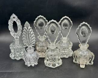 Art Deco Style Perfume Bottles With Elongated Tops 