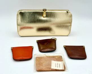 Vintage Gold Clutch & Leather Bags