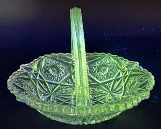 EAPG Hobstar Glass Basket