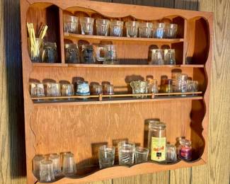 Shot Glass Shelf With Contents