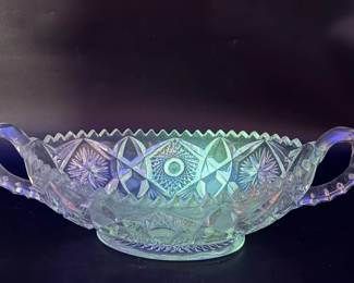 Vintage Glass Serving Bowl With Handles