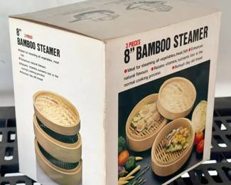 8” Bamboo Steamer - (3) Pieces