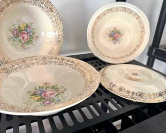 Triumph 22k Gold Bowls & Covered Crock
