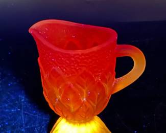 Kanawha Style Amberina art glass pitcher