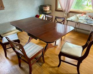 Antique Table & (5) Chairs