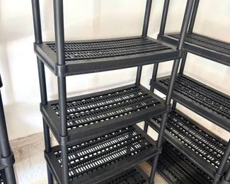 Five Tier Black Plastic Storage Shelf 