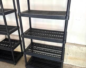 Five Tier Black Plastic Storage Shelf 