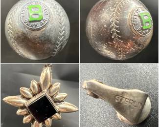 Sterling Silver Jewelry & Jewelry Findings: Baseball & Earrings