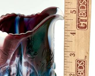 vintage Imperial Glass purple slag windmill pitcher