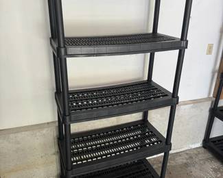 Five Tier Black Plastic Storage Shelf 
