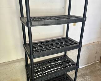 Five Tier Black Plastic Storage Shelf 