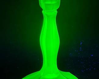 Uranium Glass Candlestick