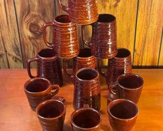 (12) Mugs Stoneware - Short & Tall