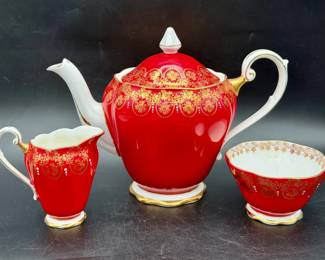 Royal Standard Fine Bone China Red Tea Set