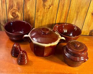 McCoy Soup Tureen, Crock, Large Bowls, Salt & Pepper Shaker